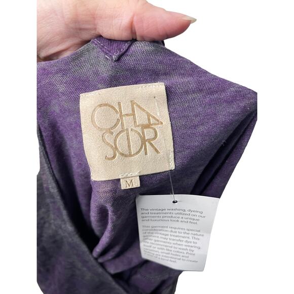 NWT Women's Chaser long sleeve heathered purple top with open back - Small - Picture 4 of 4